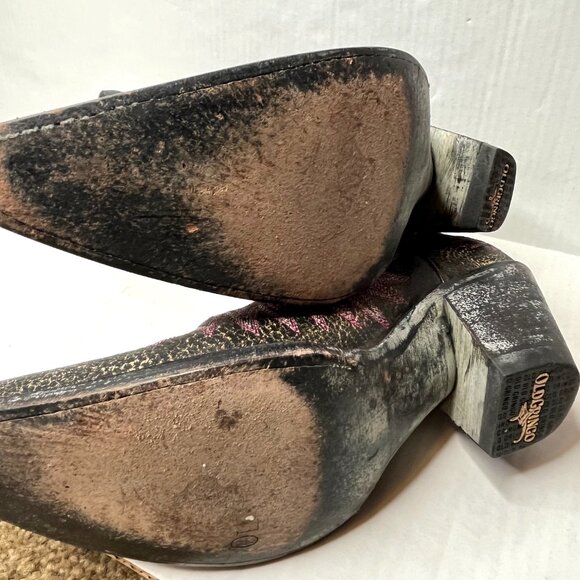 Old Gringo Eagle Western Boots Size 7 Distressed Pink Brown Leather Knee High - Picture 12 of 14